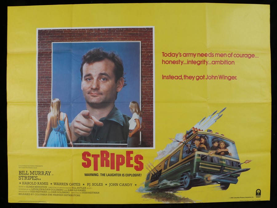 Stripes (1981) - British Quad poster, starring Bill Murray, Harrold Ramies and John Candy, folded,