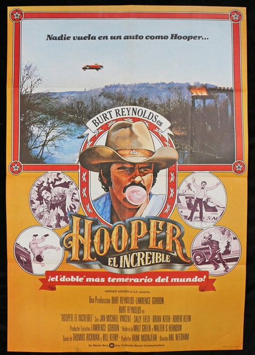 Hooper El Incredible, (1978) - Spanish one sheet film poster, starring Burt Reynolds, folded, 27"