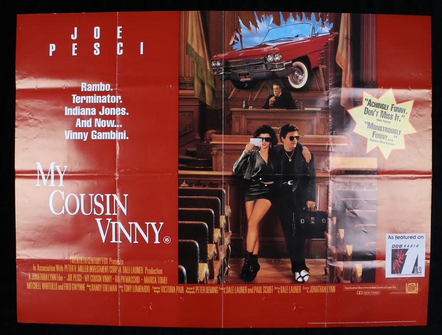 My Cousin Vinny (1992), British quad film poster, starring Joe Pesci, folded, 40" x 30"