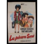 The Major and The Minor (1942) - one sheet film poster, "La Pícara Susu" Spanish release, starring