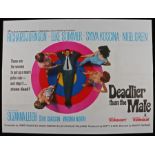 Deadlier Than The Male (1967) - British Quad film poster, starring Richard Johnson, Elke Sommer, and