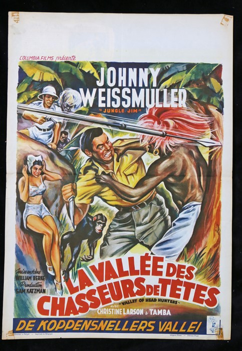 La Vallee des Chaseurs de Tetes (Valley of Head Hunters) (1953), Belgian film poster, starring