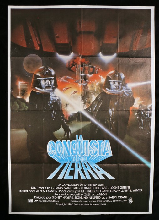 La Conquista de la Tierra (Conquest) (1983), Spanish one sheet film poster, folded, 27 1/2" x 39 1/