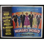 Woman's World (1954) - British Quad film poster, starring Clifton Webb, and June Allyson, folded,