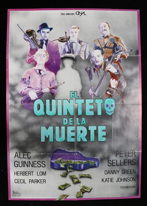 El Quinteto de la Muerte (the Ladykillers) (1955) - Spanish film poster, starring Alec Guinness