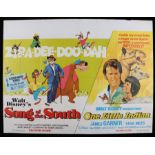 Song of the South (1946) & One Little Indian (1973) - British Quad double-bill poster, folded, 30" x
