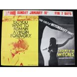 Do You Want to Remain a Virgin Forever? (1969) & Legend of the Witches (1970) - British Quad film