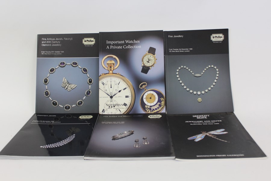 Collection of auction catalogues, Jewellery and watches, Christies and Sotheby's
