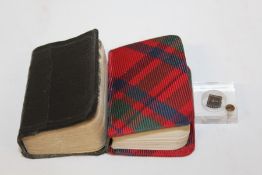 Miniature bible, circa 1950, housed in a small perspex case, two miniature books, Anthony &