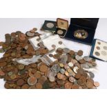 Collection of coins, to include festival of Britain cased crown, 2007 Diamond wedding gold plated