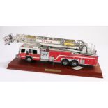 Franklin Mint Precision Models Emergency One HP105 Platform fire engine, on a plinth baseBase with