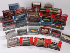 Collection of thirty-four Corgi and The Original Omnibus Company model buses and coaches, to include