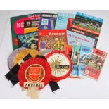 Collection of sports programmes, rosettes and badges, Mostly relate to Ipswich Town Football Club,