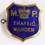 Metropolitan Police Traffic Warden enamelled badge by J.P Gaunt Birmingham