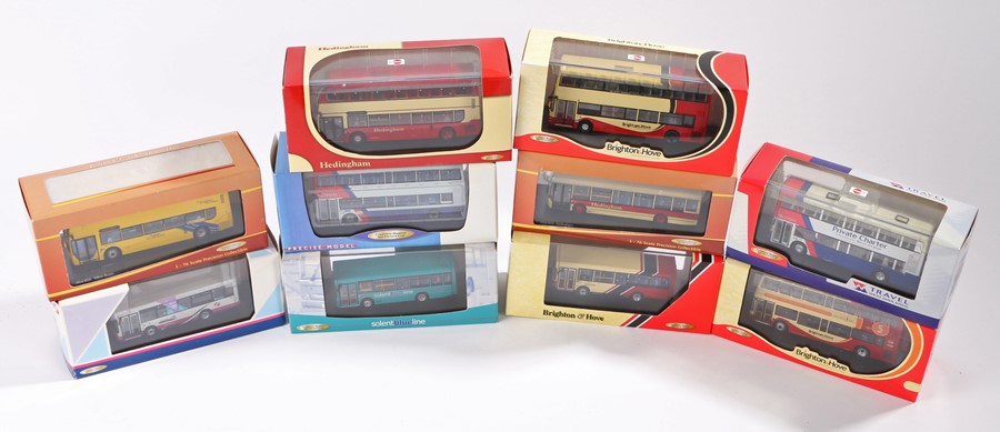 Ten Creative Master Northcord Ltd. 1:76 scale model coaches, to include Mini Pointer Dart Brighton &