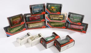 Collection of fourteen Exclusive First Edition model buses and coaches, to include AEC double