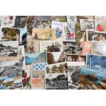 Collection of loose postcards, to include birthday wishes, Cunard R.M.S Saxonia, the model village