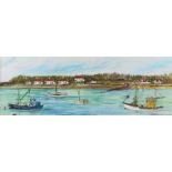 W.A. Dorling, (20th Century British school), Felixstowe Ferry, signed and dated 1974 pen and oil