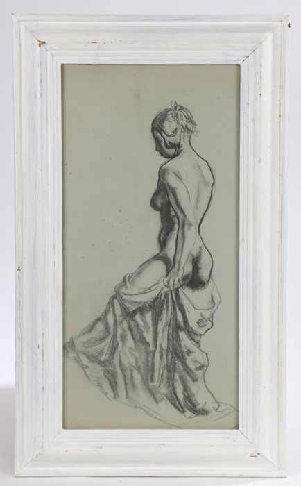 Alfred Richard Blundell (1883-1968), female nude, unsigned pencil study, housed in a white painted