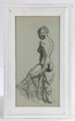 Alfred Richard Blundell (1883-1968), female nude, unsigned pencil study, housed in a white painted