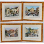 Four Margaret Loxton limited edition prints depicting Burgundy Villages, each signed, titled and