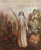 Moira Doggett (B1927), "The Story of a Nun", oil on canvas, unframed, the oil 63cm x 76cm