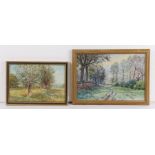 C.H. Coller, landscape scenes with trees, two signed watercolours, housed in gilt and glazed frames,