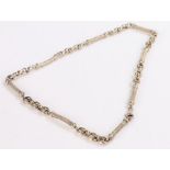 Silver necklace with rope twit effect links, 29.4g