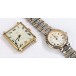 Avis Art Deco style gentlemans wristwatch, the square white dial with Roman numerals, housed in a
