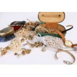 Costume jewellery to include necklaces, earrings, bracelets, gentlemans watch etc (qty)