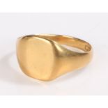 18 carat gold signet ring, sing size S, 3.8g