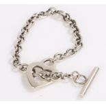 Silver bracelet with heart form clasp, 11.6g