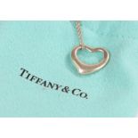 Tiffany & Co. Elsa Peretti silver necklace with heart form pendant, housed in a Tiffany & Co.