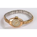 Helvetia 9 carat gold ladies wristwatch, the signed white dial with Arabic numerals, manual wound,