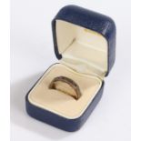 9 carat gold eternity ring set with clear paste, ring size O