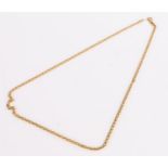 9 carat gold chain link necklace, 45cm long, 3.7g