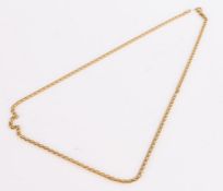 9 carat gold chain link necklace, 45cm long, 3.7g