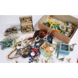 Costume jewellery, to include bead necklaces, earrings, brooches, bracelets etc. (qty)