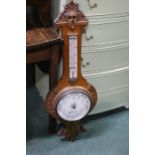 Barometer/ thermometer by S. Maw Son & Sons Aldersgate Street London, housed in a scroll and