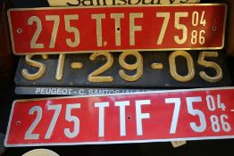 Four vintage continental number plates (4)
