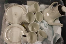 Royal Doulton Morning Star pattern coffee service, consisting of coffee pot, six cups, saucers and
