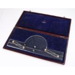 Tamaya and Co Tokyo navigation protractor, housed within the original case, the case 50cm diameter