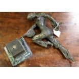 Art Deco style cast metal figure depicting a dancing lady, 41cm high, AF