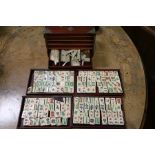 Mahjong set, housed in a case with five drawers