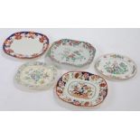Collection of 19th Century pottery serving dishes, to include A. Bros Ironstone, Minton, Masons,