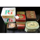 Tins to include Oxo, Ovaltine, Craven A etc. (qty)