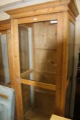 Large Pine display cabinet, 87cm wide x 190cm high