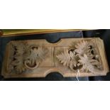 Black forest style ajustable book trough, with fern leaf carved folding ends, 43cm wide