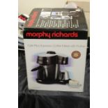 Morphy Richards Cafe Rico espresso coffee maker with frother, boxed