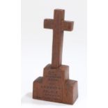 Lambeth palace interest, a cross made "From charred beam of Lambeth Palace London, Blitzed 1940",